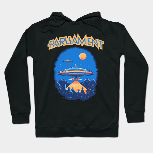 Parliament Funkadelic Retro Mothership UFO Rock Funk Throwback Hoodie by robotbasecamp